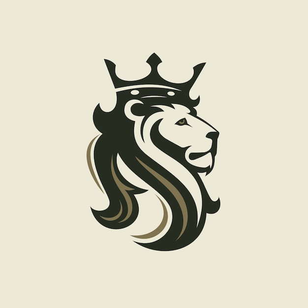 La cabeza de un león con una corona real