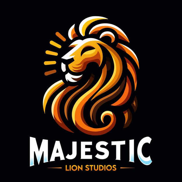 una cabeza de león con un león en ella plantilla de logotipo