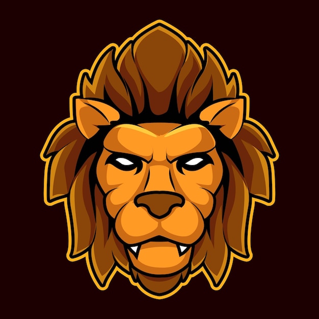 Cabeza de león mascota esport logo ilustración vectorial