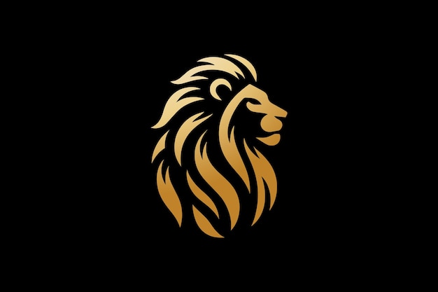 cabeza de león vector de logotipo minimalista con aspecto de lujo premium que muestra la fuerza del poder