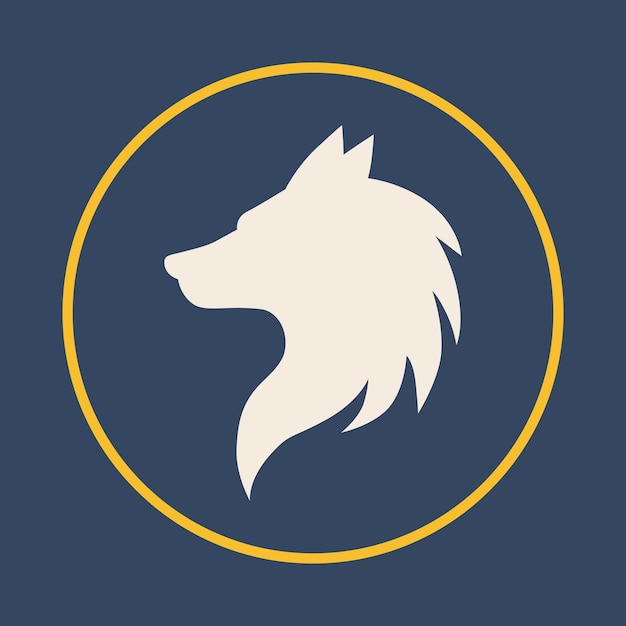 Cabeza de lobo icono de moda ilustración vectorial abstracta dichosa diseño de obras de arte coloridas