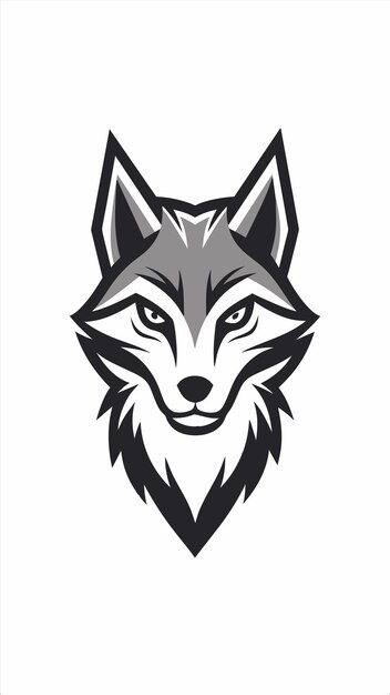 una cabeza de lobo con un logotipo en blanco y negro que dice lobo