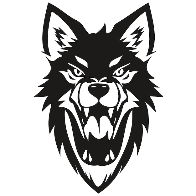 Cabeza de lobo con logotipo de mascota animal para equipo de fútbol baloncesto lacrosse béisbol hockey fútbol