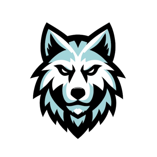 Cabeza lobo mascota animal enojado para deportes y esports logo vector ilustración