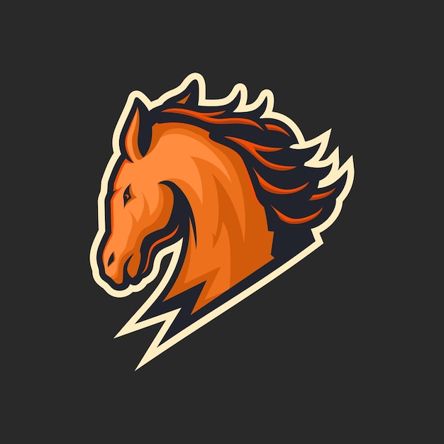 Cabeza de logotipo de mascota de caballo