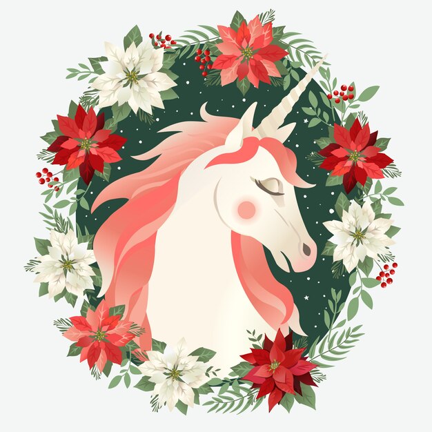 Cabeza de mano dibujada unicornio