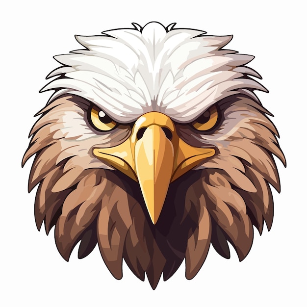 Cabeza de mascota águila estilo dibujos animados minimalista en color