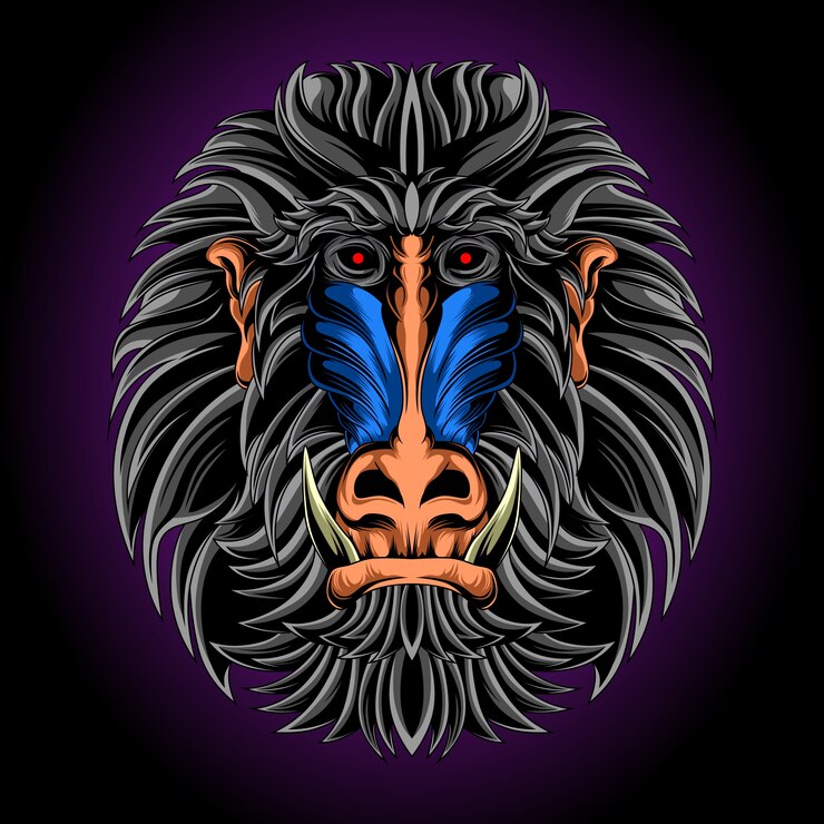 Vector cabeza de mono épica