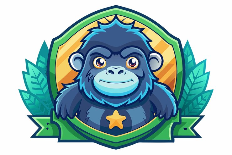 cabeza de mono gorila diseño de la mascota del logotipo ilustración vectorial