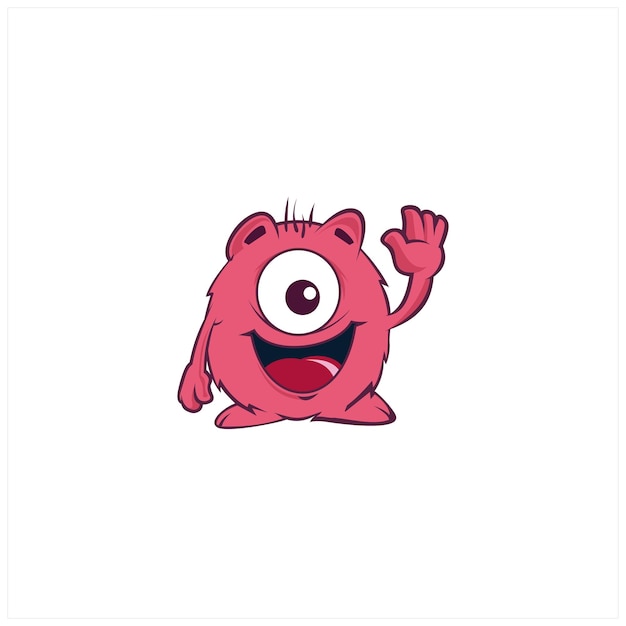 Cabeza de monstruo manos arriba Feliz Halloween lindo kawaii dibujos animados colorido personaje aterrador