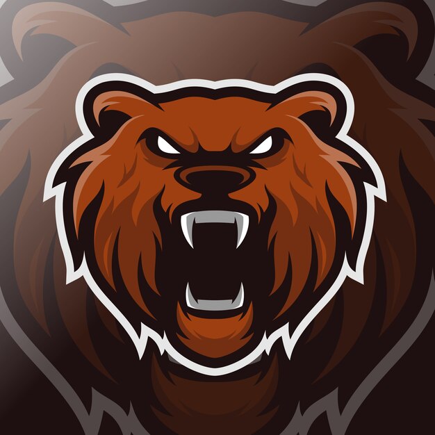 cabeza oso mascota esport logo