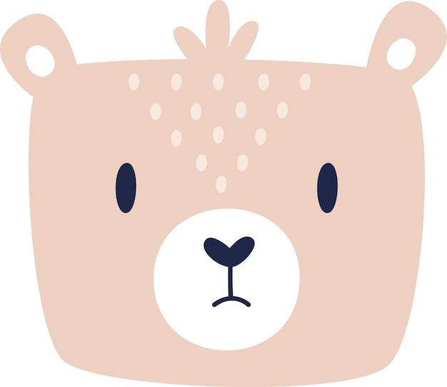 Vector cabeza de oso de peluche