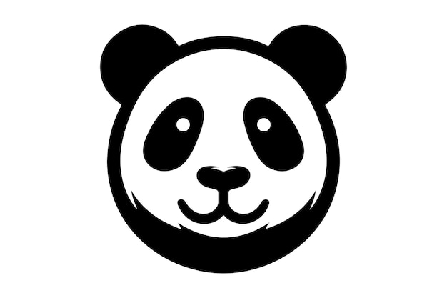 una cabeza de panda blanca y negra con ojos negros y una cara de panda negra y blanca