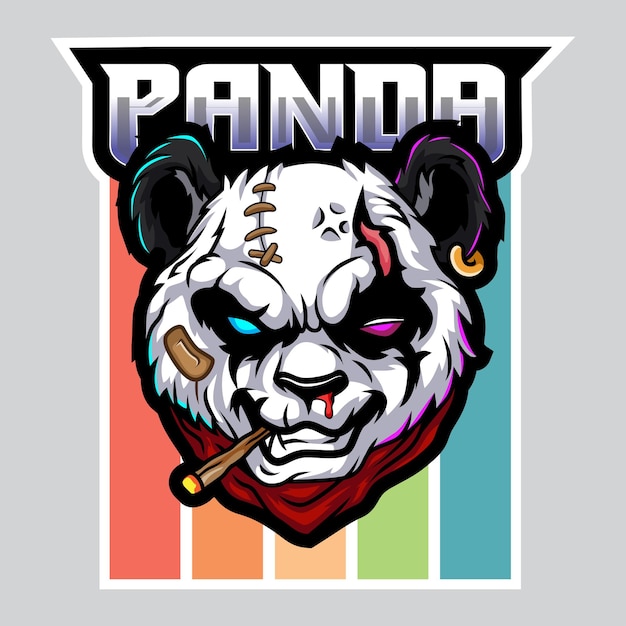 La cabeza de panda enojado es la mascota del gángster.