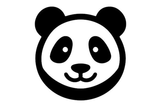 una cabeza de panda negra y blanca con una cara negra y blanca