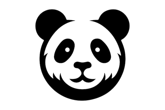 una cabeza de panda negra y blanca con una cara negra y blanca
