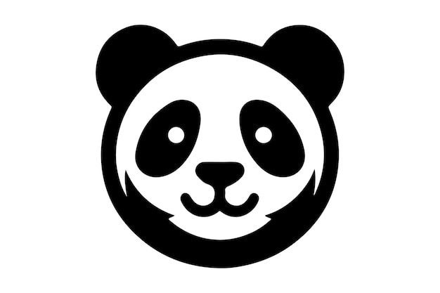 una cabeza de panda negra y blanca con una cara negra y blanca
