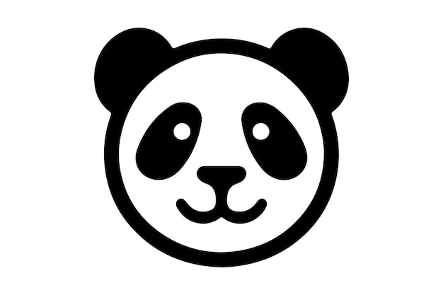 una cabeza de panda negra y blanca con dos ojos