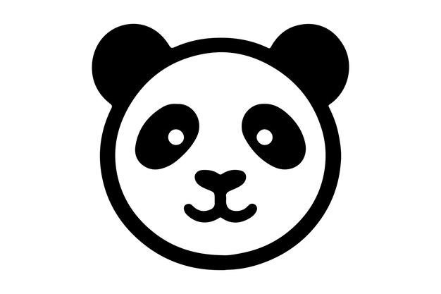 una cabeza de panda negra y blanca con una nariz y boca negras