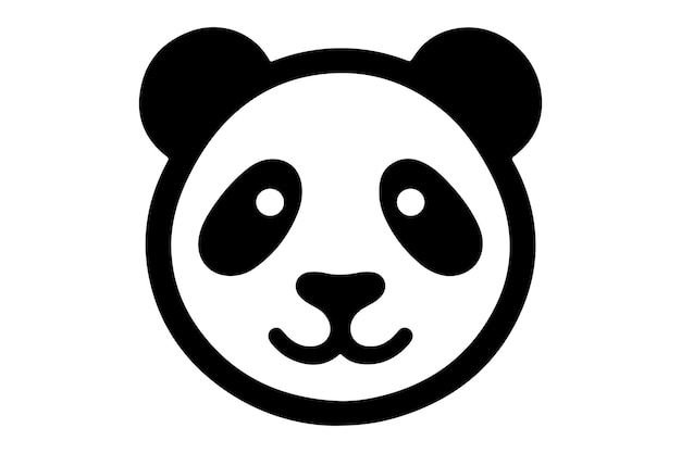 una cabeza de panda negra y blanca con ojos negros y una cara negra y blanca