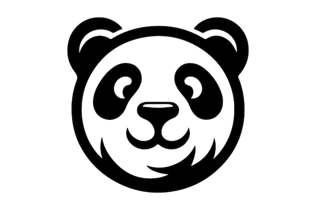 una cabeza de panda negra y blanca con ojos y ojos
