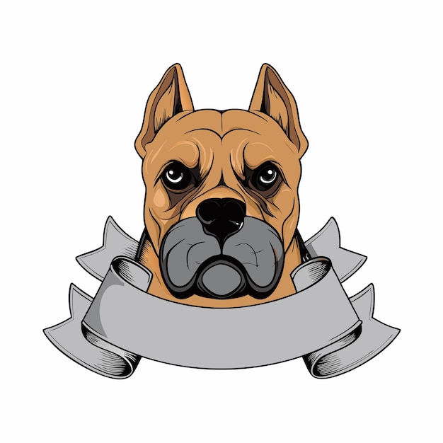 una cabeza de perro con una cadena de plata alrededor de su cuello