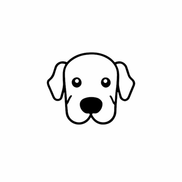 Cabeza de perro sobre fondo blanco Ilustración vectorial