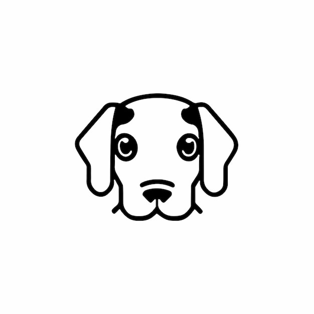 Vector cabeza de perro sobre fondo blanco ilustración vectorial