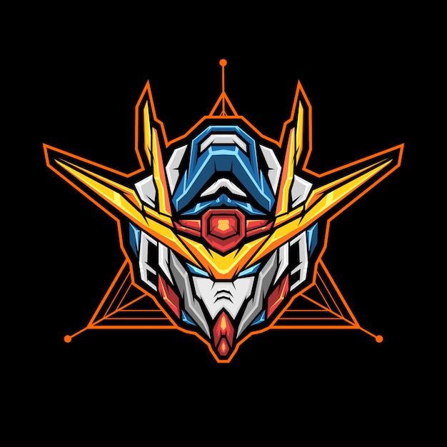 Cabeza de robot esports logo. Mascota de juego de cabeza de robot.
