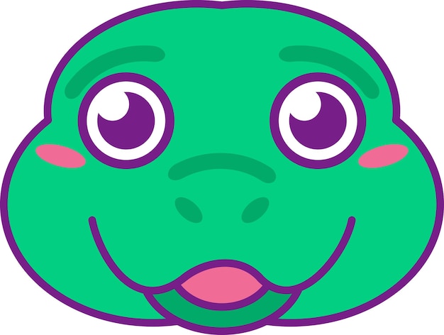 Cabeza de serpiente Expresión feliz Cara ojos bien abiertos