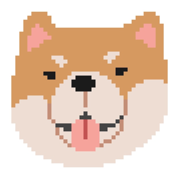 La cabeza de Shiba Inu Pixel 1