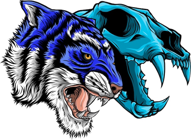 cabeza de tigre en estilo detallado