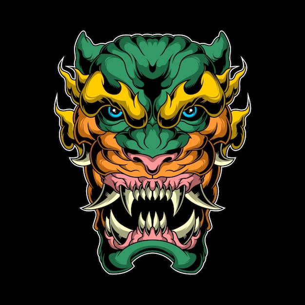 cabeza de tigre de fantasía