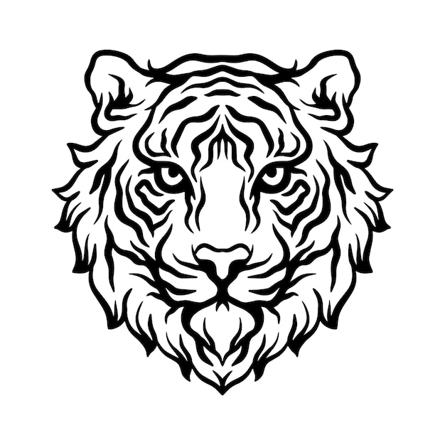 cabeza de tigre ilustraciones dibujadas a mano para el diseño de ropa pegatinas tatuaje etc.