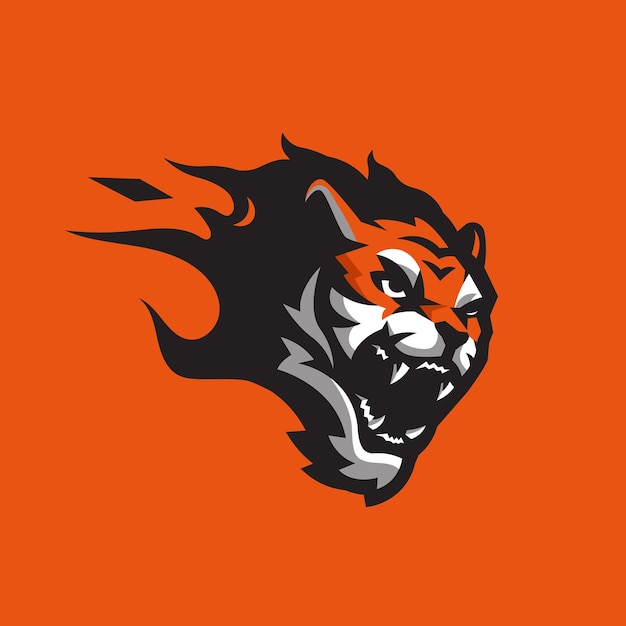 Cabeza de tigre en llamas