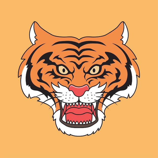 Cabeza de tigre rugido