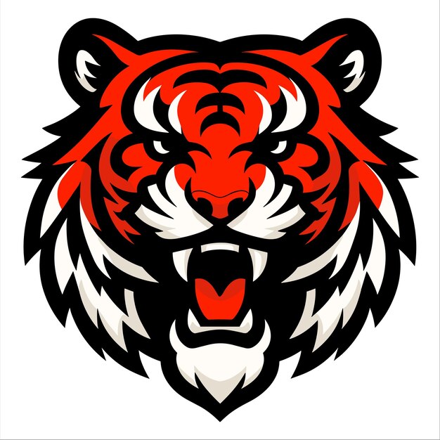 Cabeza de tigre Vector de cabeza de tigre enojado