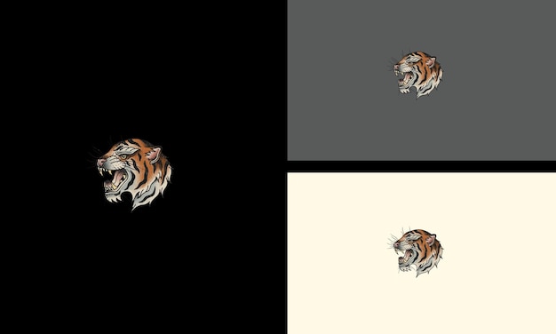 Cabeza tigre vector logo concepto ilustración diseño