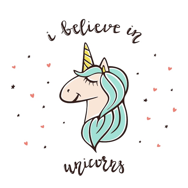 Cabeza de Unicornio y letras