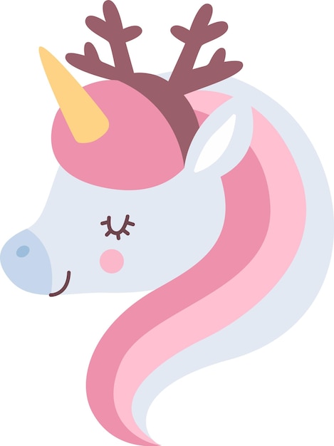 La cabeza del unicornio de Navidad