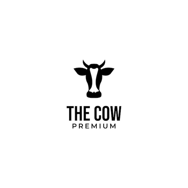 Vector cabeza de vector de una vaca en un concepto de diseño de logotipo de círculo para la cría de ganado lechero de carne y alimentos