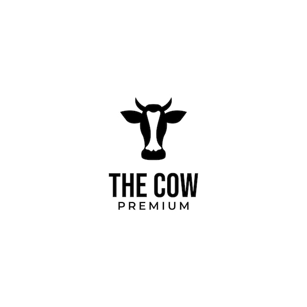 Cabeza de vector de una vaca en un concepto de diseño de logotipo de círculo para la cría de ganado lechero de carne y alimentos