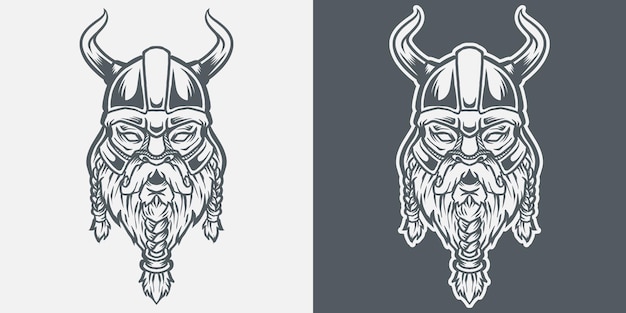 Vector cabeza de vikingo