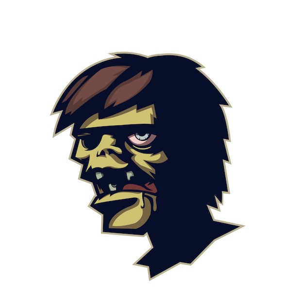 Vector cabeza de zombie de dibujos animados