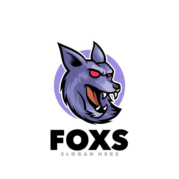 Cabeza de zorro enojada logotipo de mascota rugido
