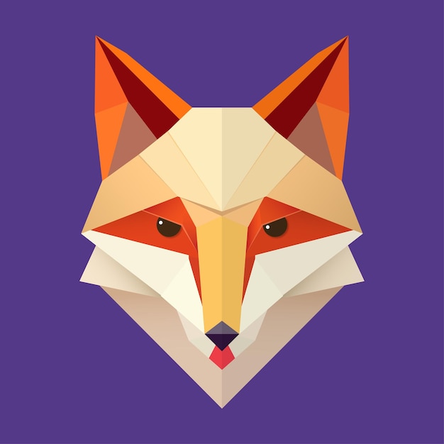 cabeza de zorro en estilo vectorial de origami
