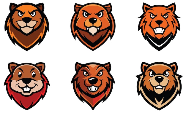 Cabezas de mascota de castor