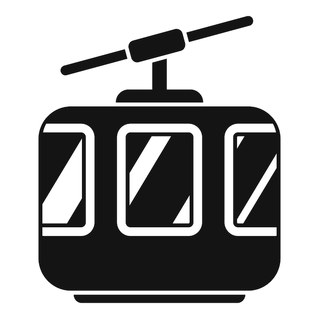 Cabina del funicular que se mueve hacia arriba icono de transporte de montaña