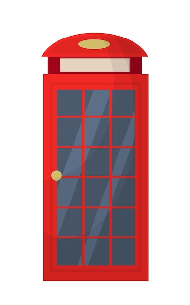 Cabina telefónica de Londres edificio tradicional británico para llamadas cultura y tradiciones del Reino Unido pegatina para redes sociales ilustración vectorial plana