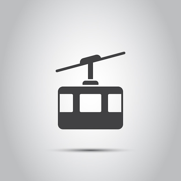 Cable car de esquí en estilo plano ilustración vectorial de funicular en un fondo aislado concepto de negocio de carteles de góndola